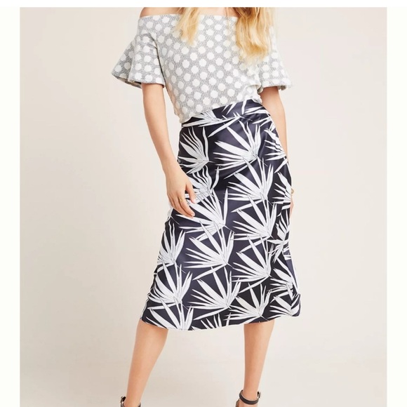 Hutch Dresses & Skirts - Hutch Anthropologie Isla Bias Midi Skirt Sz 18W Palm Leaf Print  Resort NWT